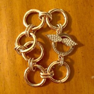 Rose gold chain link bracket and watch